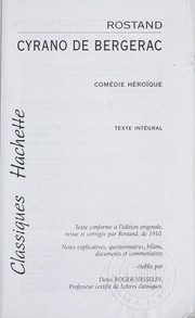 Edmond ROSTAND : Cyrano de Bergerac