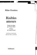 KUNDERA : Risibles amours
