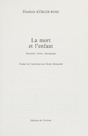 Elisabeth KÜBLER : La mort et l&rsquo;enfant