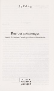 Joy FIELDING : Rue des mensonges