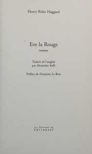 Henry Rider HAGGARD : Ève la Rouge